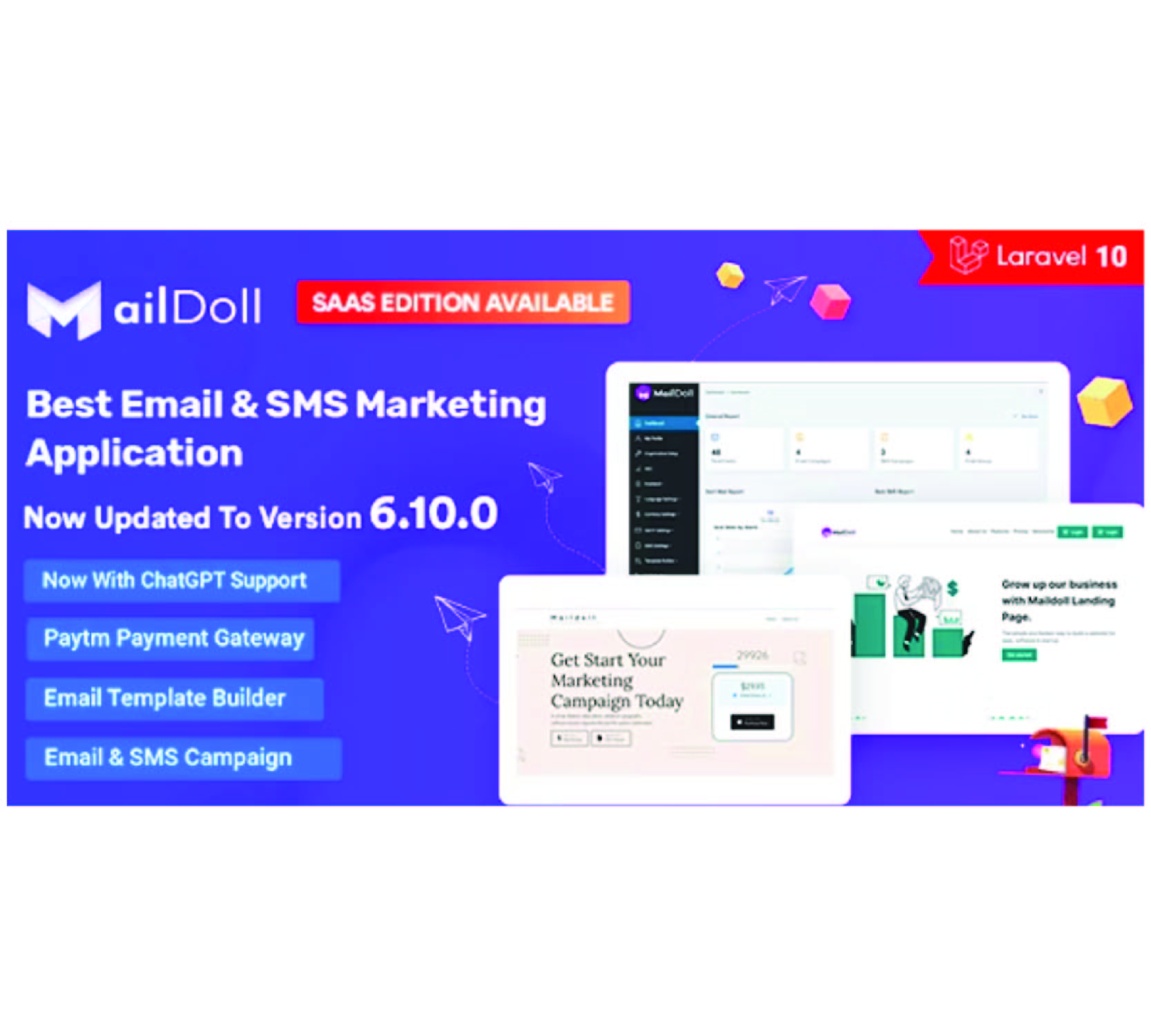Maildoll - 电子邮件营销和短信营销 SaaS 应用程序